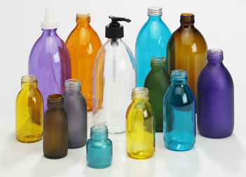 clear glass toiletry bottles